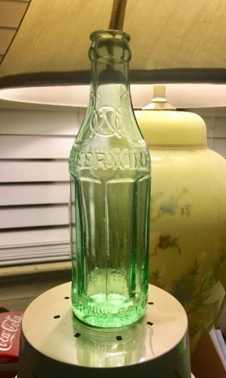 Rare Cheerwine Soda Bottle Green Embossed Gastonia,  North Carolina Lgw Nc 1951