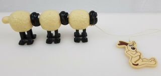 Wallace And Gromit Sheep Pull Toy Walking Aardman Animations Cartoon String Vtg