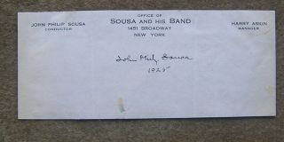 John Philip Sousa Autograph Letterhead