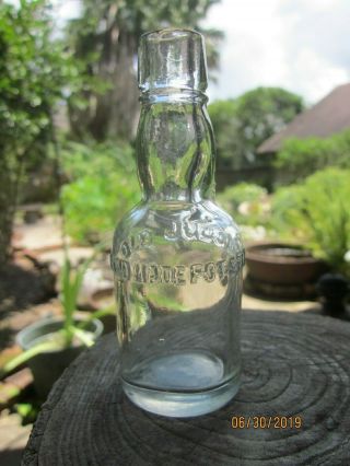 Sample Whiskey Bottle " Old Judge Hand Made Pot Still " Antique Bottle 1890 - 1900