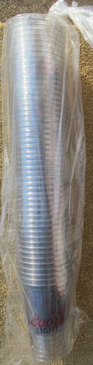 Coors Light Beer 2 Sleeves Of 50 20 & 16 Oz Plastic Cups 2 Sided 100 Total