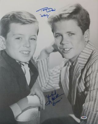 Leave It To Beaver 16x20 Signed By Jerry Mathers And Tony Dow Psa/dna Tv