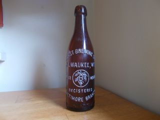 Pabst Brewing Co Baltimore Branch 1890s Pre Pro Blob Top Amber Beer Bottle