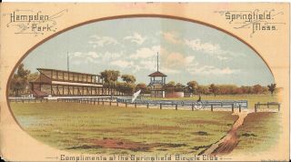 Victorian Trade Card Hampden Park Bicycle Race Baseball Stadium Red Stockings