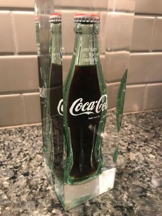 Vintage Coca Cola Lucite Acrylic Encased Bottle -