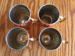A29 Moscow Mule 100 Solid Copper Mug Set of 4 Hammered 16 ounce Cocktail Cups 4