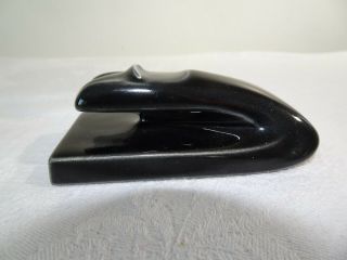 Ceramic Art Deco Porsche Car Figurine Small Black Shiny