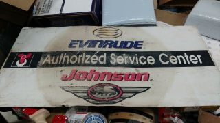 Evinrude And Johnson Boat Dealer Authorized Service Center Sign 36 X 18