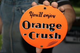 Orange Crush Soda Pop Gas Station Porcelain Metal Sign