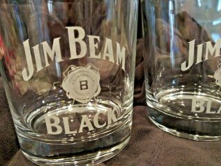 Set Of 2 Jim Beam Black High Ball Rock Glass Tumblers