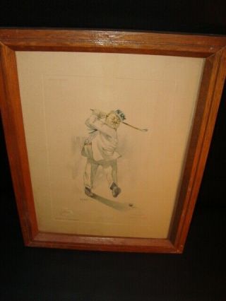 Circa 1910 Lemp Comic Series Sign,  Golfer,  St.  Louis,  Missouri