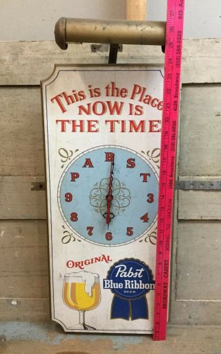 Vintage Pabst Blue Ribbon Beer Sign This Is The Place Now Is The Time Electric