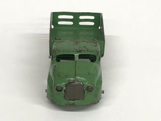 Vtg Marx Wyandotte Pressed Steel Metal Green Stake Bed Toy Truck Wood Wheels 6 