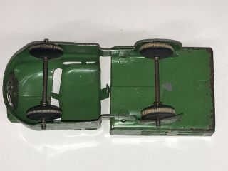 Vtg Marx Wyandotte Pressed Steel Metal Green Stake Bed Toy Truck Wood Wheels 6 
