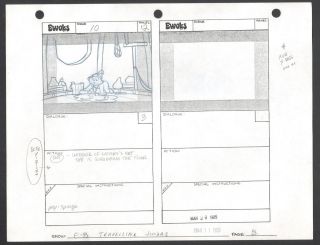 Star Wars: Ewoks Season 1985 Production Pencil Animation Storyboard 8