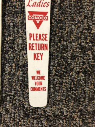 Vintage Pair Conoco Restroom Key Tags Service Station 4