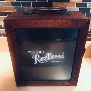 Vintage Wild Turkey Rare Breed Bourbon Collector Wooden Leather Handle Box 2008