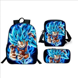 Dragon Ball Saiyan God Blue Son Goku Backpack Satchel School Book Pen Bag