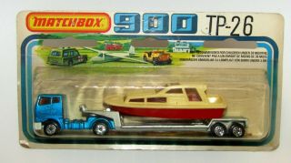 Matchbox Superfast No Tp - 26 Flat Bed Boat And Trailer Mib