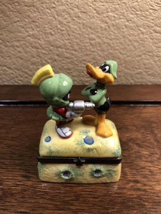 96 Midwest Of Cannon Falls Marvin The Martian Daffy Duck Hinged Trinket Box