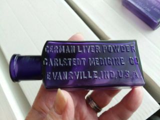 Evansville,  Indiana German Liver Powder Carlstedt Medicine Co Purple Patent Med.