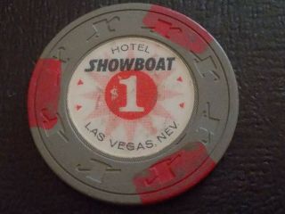 Hotel Showboat Casino $1 Hotel Casino Gaming Chip Las Vegas,  Nv