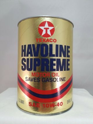 Texaco Havoline Supreme Motor Oil Can Saving Bank 1 Quart Size -