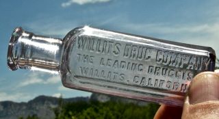 Ca 1900s Willits,  California (mendocino Co) " Willits Drug Co " Drug Store Bottle