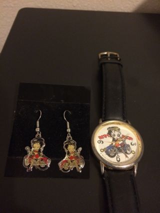 Betty Boop Watch With Matching Earings