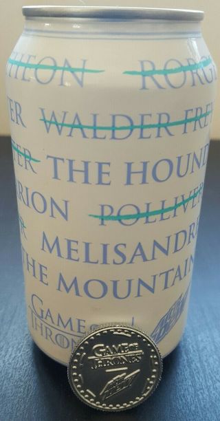 Mountain Dew Game Of Thrones Color Changing Can Arya List W/ Coin