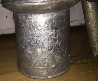 Vintage One Quart Galvanized Oil Can 1940 ' s - 50 ' s NYC - PA APPROVED Label 5