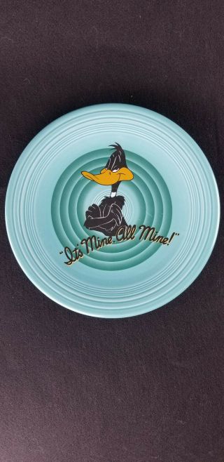 Fiestaware Warner Bros.  Studio Daffy Duck Dinner Plate 1994 Turquoise