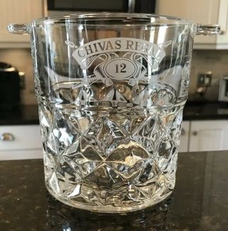 Chivas Regal " 12 " Glass Ice Bucket Diamond Cut