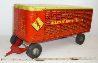 Marx Sears Allstate Livestock Trailer Tandem Semi Truck Set