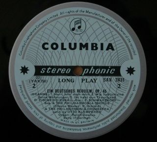 Columbia B/S - SAX 2430/1 - Klemperer - Brahms - A German Requiem 8