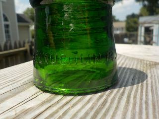 GLOWING PURPLE WGM AND EMERALD GREEN MCLAUGHLIN GLASS INSULATORS 8