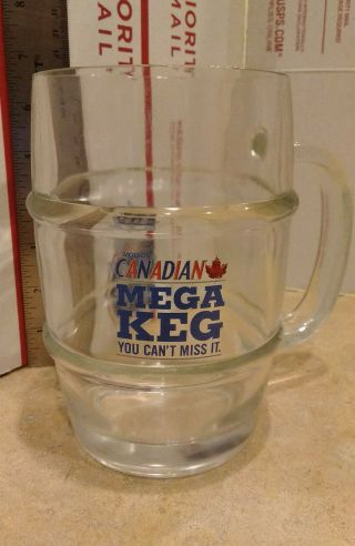Huge Molson Canadian 1 Liter 32oz Beer Glass Mug Mega Keg Vintage Canada Heavy