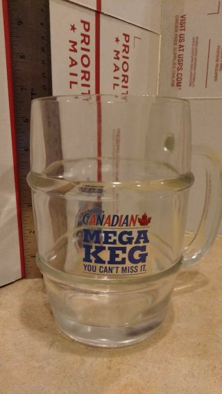 HUGE Molson Canadian 1 Liter 32oz Beer Glass Mug Mega Keg Vintage Canada Heavy 2