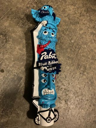Pabst Blue Ribbon Rare Totem Tiki Art Series Pbr Beer Can Tap Handle