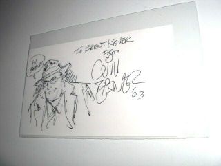 Will Eisner The Spirit Signed Autographed Index Card W/ Spirit Sketch Comic Book