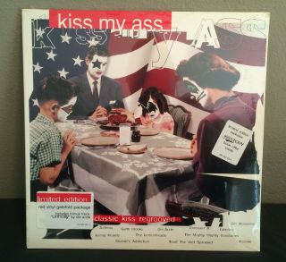 Kiss " Kiss My Ass,  Classic Kiss Regroved " 1994 Red Vinyl Bonus Track