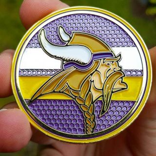 Premium Nfl Minnesota Vikings Poker Card Guard Chip Protector Golf Marker Coin