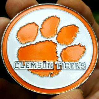 Premium Ncaa Clemson Tigers Poker Card Guard Chip Protector Golf Marker Coin