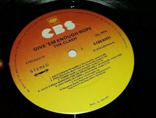 The Clash ‎– Give ' Em Enough Rope 1978 CBS Vinyl 3
