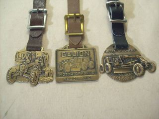 Vintage Allis Chalmers Galion Lw 550 Road Graders Advertising Pocket Watch Fobs