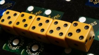 Dice Cheater Illegal Gangster Five 5,  One 1,  Three 3 Dots 1920s - 30s Bone Type 1