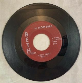 Funk Soul 45 The Nombres Cold Wine Loving You Beth Records 2