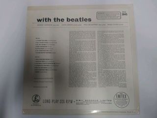 “With The Beatles” 1963 U.  K.  stereo LP first press w/ label mistakes near 3