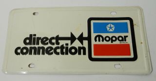 Vintage Mopar Direct Connection Metal Advertising License Plate