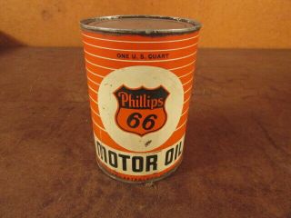 Vintage Oil Can Phillips 66 Orange Black Motor Car Truck Auto Canco S.  A.  E.  30